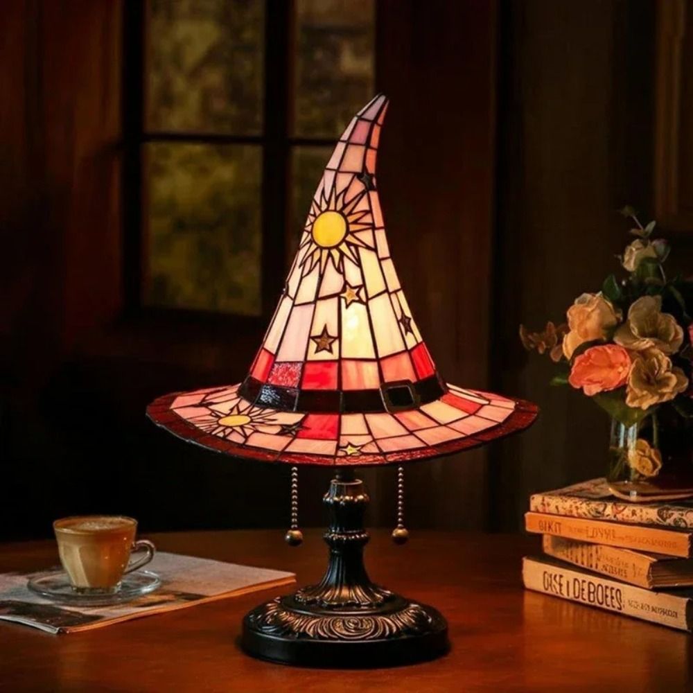 New Durable Stained Glass Cat Lamp Cats Stained Resin 3D Cute Tabletop Retro High Quality Pet Led Table Light Home Bedroom