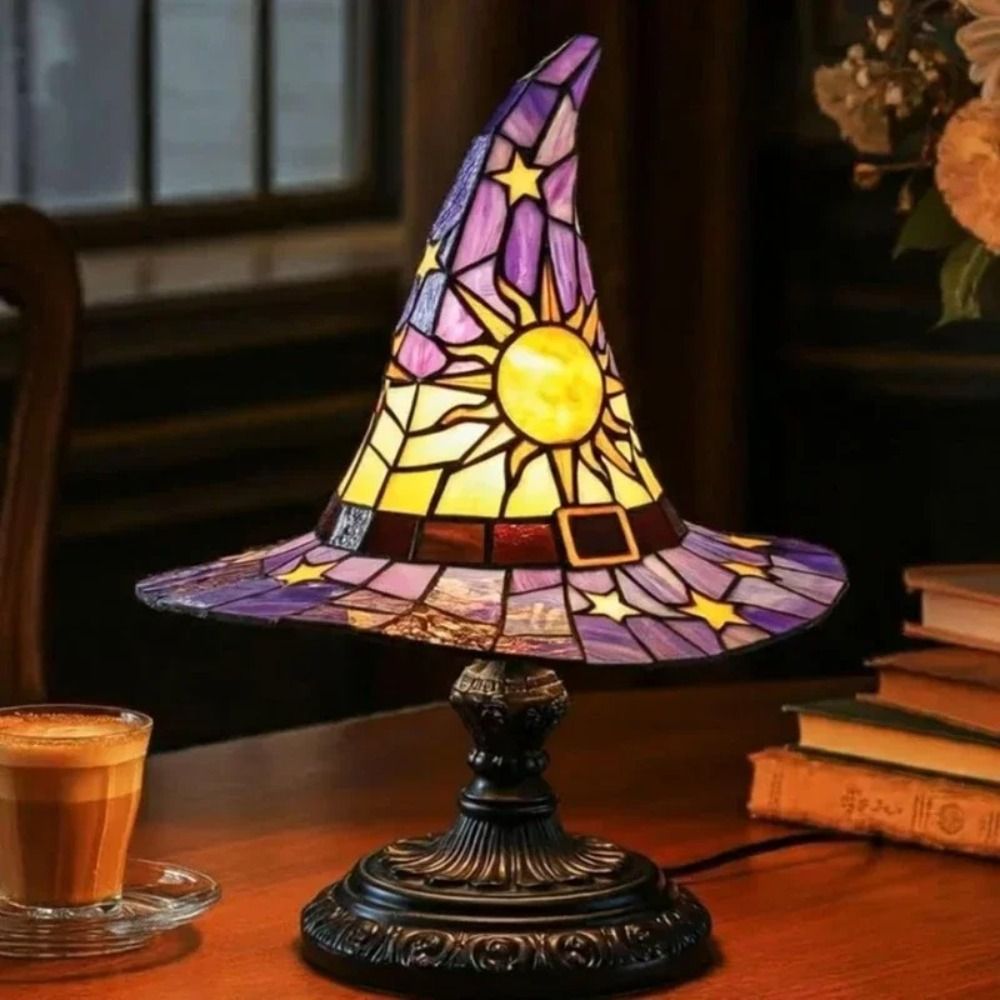 New Durable Stained Glass Cat Lamp Cats Stained Resin 3D Cute Tabletop Retro High Quality Pet Led Table Light Home Bedroom