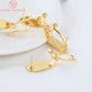 (2426)10PCS 18.5x8.5MM 24K Gold Color Brass with Stick Trays Stud Earrings Clips High Quality Diy Jewelry Findings Accessories