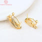 (2426)10PCS 18.5x8.5MM 24K Gold Color Brass with Stick Trays Stud Earrings Clips High Quality Diy Jewelry Findings Accessories