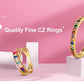 Nidin Light Luxury Cubic Zirconia Open Adjustable Rings For Women Fashion 5 Colors Gold Plated Finger Statement  Jewelry Gift