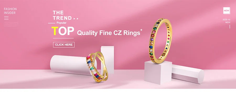 Nidin Light Luxury Cubic Zirconia Open Adjustable Rings For Women Fashion 5 Colors Gold Plated Finger Statement  Jewelry Gift