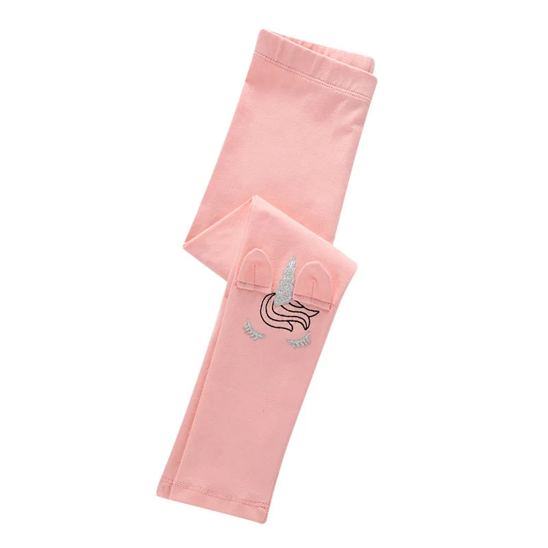 Girls Leggings 100% Cotton Girl's Trousers Fille Girls Pants Skinny Print Cartoon Pattern Kids Children Leggings Trousers KF083