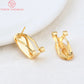(2426)10PCS 18.5x8.5MM 24K Gold Color Brass with Stick Trays Stud Earrings Clips High Quality Diy Jewelry Findings Accessories