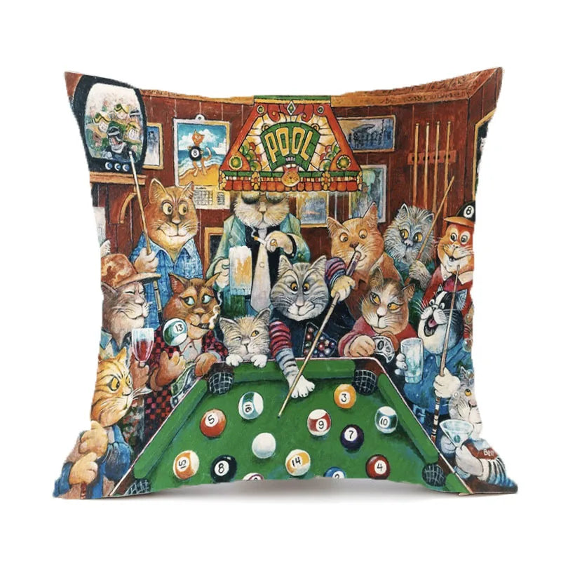 Cute Cat Printing Decorative Pillowcase Creative Cat Throw Pillow Case Pillow Cover Pillowcases 45*45CM kussensloop almohada