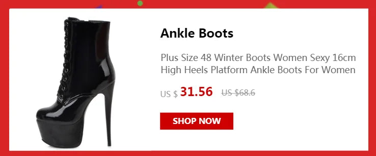 Fashion Women's Ankle Boots High Heeled Platform Short Boot Female Buckle Flock Zipper Gray Ladies Party Shoes Large Size 50