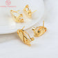 (2426)10PCS 18.5x8.5MM 24K Gold Color Brass with Stick Trays Stud Earrings Clips High Quality Diy Jewelry Findings Accessories