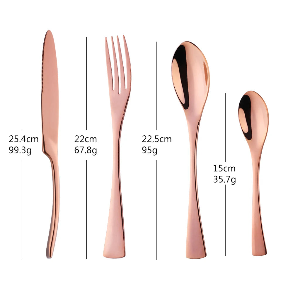 4 PCS Flatware Box Cutlery Stainless Steel Dinnerware Set Rainbow Colorful Silverware Tableware Hotel Party Kitchen Gift Talher