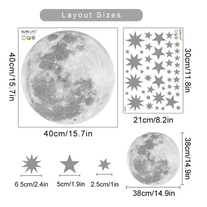 Cartoon Moon Gold Stars Wall Sticker Vinyls Nursery Kids Wall Decals Childrens Room Wallpaper Posters Interior Home Decoration