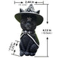 Black Cat Statue Mysterious Cute Cat Witch Cat Figurine Witches Decor Desk Ornament Hand-Painted Sculpture for Halloween 1PC