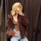 Stand Collar Long Sleeve Zipper Coat Women Elegant Pocket Ruched Loose Fitting Bomber Jacket Fashionable Ladies Autumn Outerwear