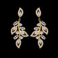 LXOEN Marquise Cut Flower Zirconia Crystal Long Drop Earrings for Women Shiny Leaf CZ Stone Bridal Wedding Jewelry