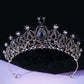 DIEZI Baroque Princess Queen Bridal Crown Purple Crystal Tiara For Women Wedding Vintage Crown Hair Dress Accessories Jewelry