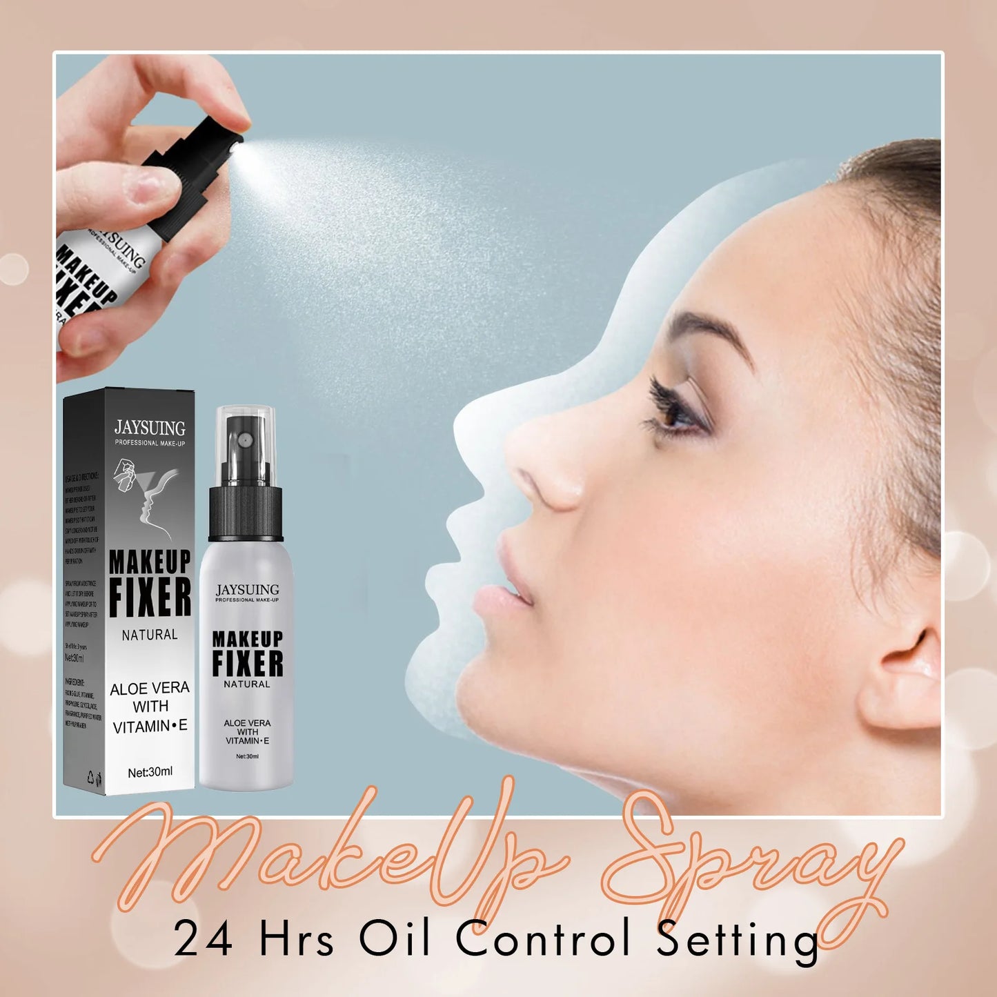 30ml Makeup Setting Spray For Face Transfer-proof Long-lasting Oil-free  No Separation Refreshing Quick Fixer Makeup Spray