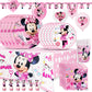 Minnie Mouse Birthday Party Decorate Girls Disposable Tableware Balloon Cups Plates Tablecloth Balloon Baby Shower Party Supply