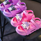 Sandals Girls Anime Kuromi Open Peep Toe Shoes Girly Summer Cute Cartoon Babys Purple Pink Slipper Kid Size 21-36