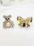 2PCS Bling Rhinestone Bear Shoelace Charms ABS Heart Bowtie Shoe Lace Decorations Accessories DIY Golden Shoe Clips Fit Sneakers
