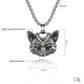 Vintage Bell Cat Pendant Men's Necklace Stainless Steel Animal Lucky Jewelry Gift for Anniversary