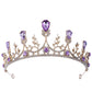 DIEZI Baroque Princess Queen Bridal Crown Purple Crystal Tiara For Women Wedding Vintage Crown Hair Dress Accessories Jewelry