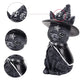 Black Cat Statue Mysterious Cute Cat Witch Cat Figurine Witches Decor Desk Ornament Hand-Painted Sculpture for Halloween 1PC