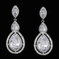 LXOEN Marquise Cut Flower Zirconia Crystal Long Drop Earrings for Women Shiny Leaf CZ Stone Bridal Wedding Jewelry