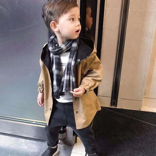 Children's Windbreaker Jacket Boys Girls Winter Autumn Kids Double-faced Baby Boys Parka Child Trench Coat Cotton Jackets KF077