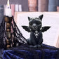 Black Cat Statue Mysterious Cute Cat Witch Cat Figurine Witches Decor Desk Ornament Hand-Painted Sculpture for Halloween 1PC