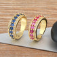 Nidin Light Luxury Cubic Zirconia Open Adjustable Rings For Women Fashion 5 Colors Gold Plated Finger Statement  Jewelry Gift
