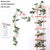200cm Rose Artificial Flowers Vine LED String Lights For Wedding Garland Home Decor Fake Rose Rattan Hanging Wall Arch Ornament