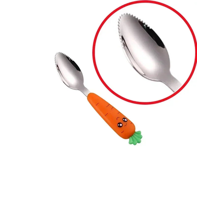 1/3PCS Baby Feeding Utensils Cartoon Fork Spoon Child Cutlery Set Kid Tableware Kitchen Gadgets Cake Vegetable Fork Teaspoon