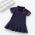 Girls summer dress new children's polo pleated dress short sleeve college style dresses WT26