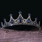 DIEZI Baroque Princess Queen Bridal Crown Purple Crystal Tiara For Women Wedding Vintage Crown Hair Dress Accessories Jewelry