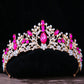 DIEZI Baroque Princess Queen Bridal Crown Purple Crystal Tiara For Women Wedding Vintage Crown Hair Dress Accessories Jewelry