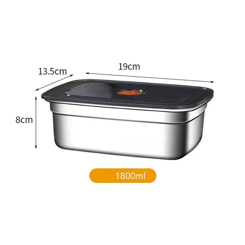 Stainless Steel Camping Lunch Box Leak-proof Sealed Bento Box Microwave Suitable Large Capacity Refrigerator Freezer Storage Box