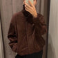 TRAFZA Women Autumn Casual Loose Coats Female Fashion High Collar Zipper Side Pocket Design Jackets Solid Street Style Coats