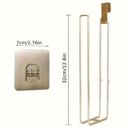 1pc Hanging Toilet Paper Holder with Patch, Bathroom Paper Towel Holder, No Drilling Wall Mount, for Kitchen and Bathroom