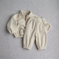 MILANCEL New Autumn Baby Sports Suit Toddler Fleece Solid Color Hoodies Suit Infant Outfit 2PCS