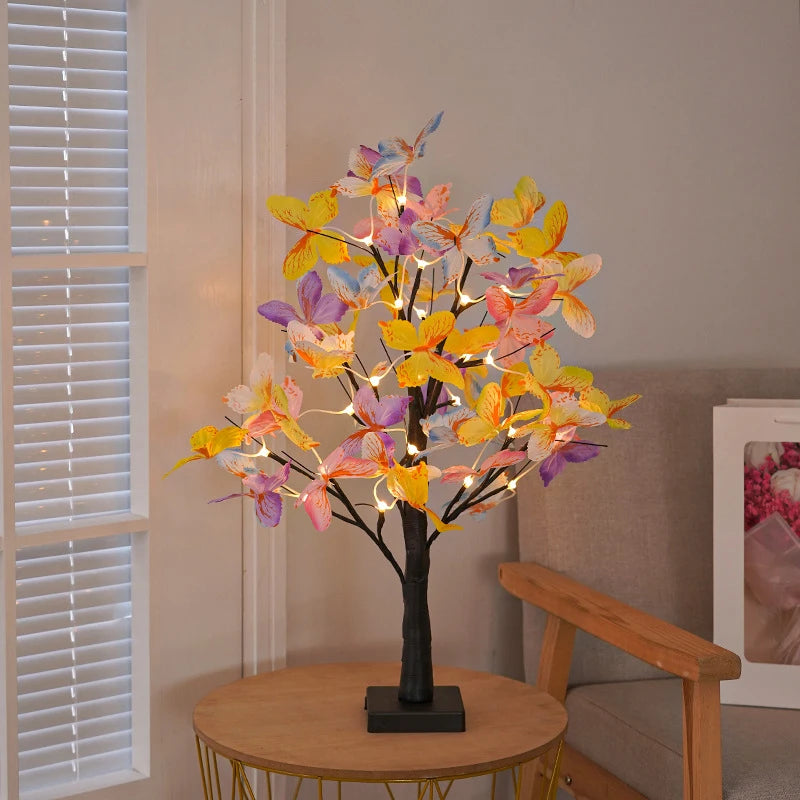 Tabletop Bonsai Tree Lights, Butterfly Tree Lamp, DIY Decorative LED Night Light,for Gift Party Holiday Camping Summer Home Deco