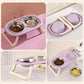 Cat Double Bowl With Stand Non-Slip 2-in-1 Dog Food Bowl Large Capacity Portable Pet Food Container Pet Supplies