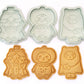 3Pcs Halloween Skull Cookie Cutter 3D Plastic Skeleton Gingerbread Man Biscuit Mold Fondant Pastry Cartoon Cake Decoration