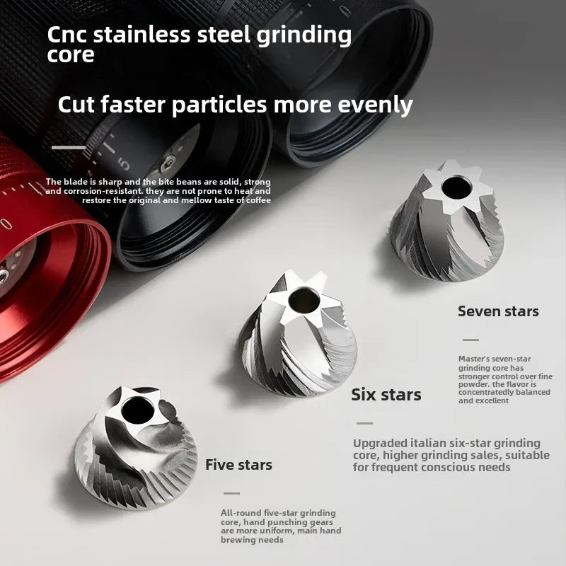 Manual Coffee Grinder External  Adjustable Grinder Stainless Steel Cone Burr Hand Coffee Mill Travel Camping Kitchen Office Use