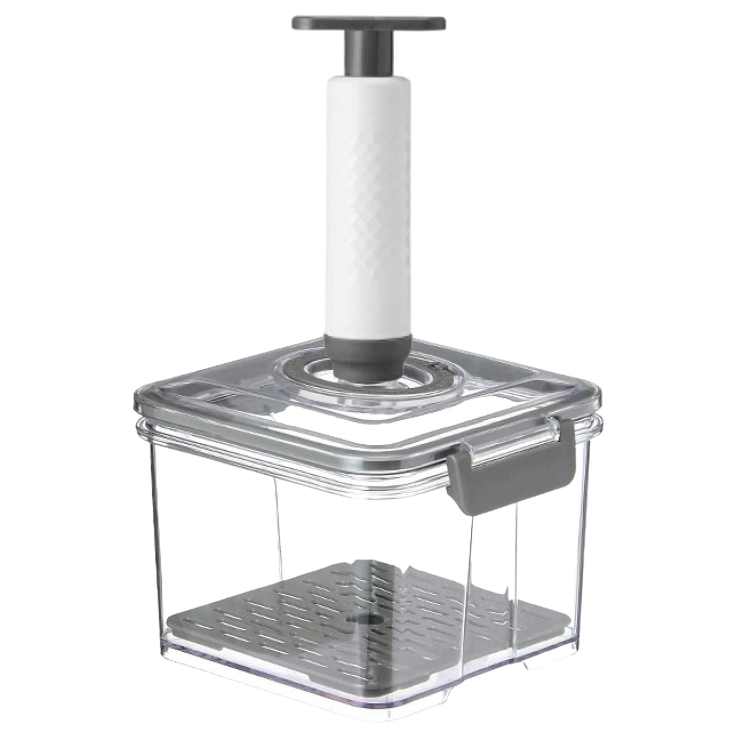 Vacuum Food Storage Container Transparent Fridge Organizer with Drain Net Large Capacity Food Dispenser for Kitchen Storage Box