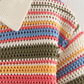 PB&ZA2024 autumn new women's clothing fashion temperament slim fit casual POLO collar short knitted sweater striped shorts set