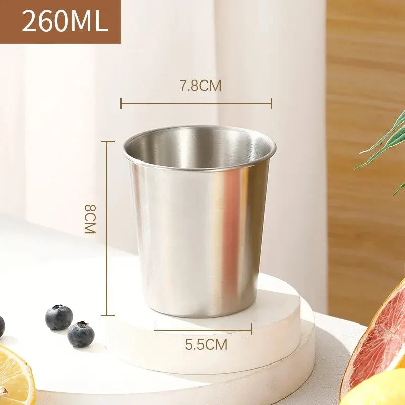 Single-layer Stainless Steel Outdoor Camping Beer Cups Large-capacity Water Cups Curling Cups Milk Tea Coffee Cups