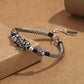 Vintage Beaded 925 Silver Bracelet for Men Lucky Kylin Copper Coins Buddha Wrist Bead Chain Men Party Jewelry Gift