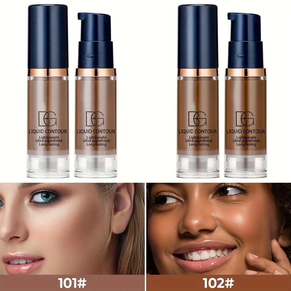 2 Colors Liquid Contour Cream, Long-Lasting Matte Effect, Silky And Waterproof Texture, Matte Effect, Face Bronzer, Face Makeu