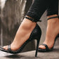Sexy Rivet Thin Heels Women's Sandals with Breathable Ankle Straps for Party High Heels Sandal