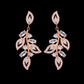 LXOEN Marquise Cut Flower Zirconia Crystal Long Drop Earrings for Women Shiny Leaf CZ Stone Bridal Wedding Jewelry