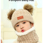 Cute Double Wool Pompom Baby Hat Children Cap Warm Autumn Winter Hats For Kids Boys Girls Knitted Warmer Beanie Caps Bonnet