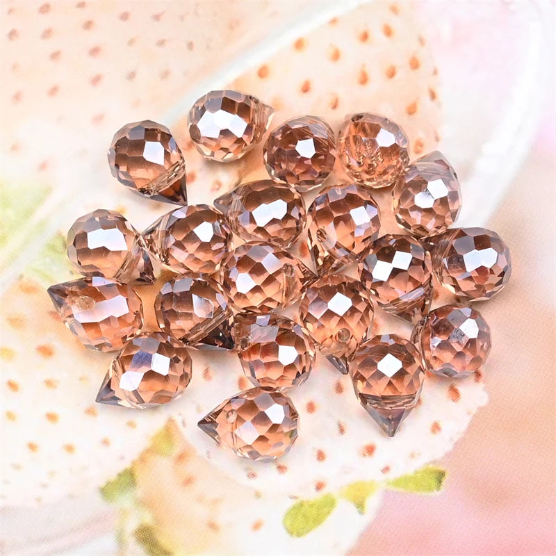 Austria Pear Shape Crystal Faceted Beads 10Mm Assorted Glass Spacer Chandelier Beads for Wedding Diy Necklace Bracelet Earring